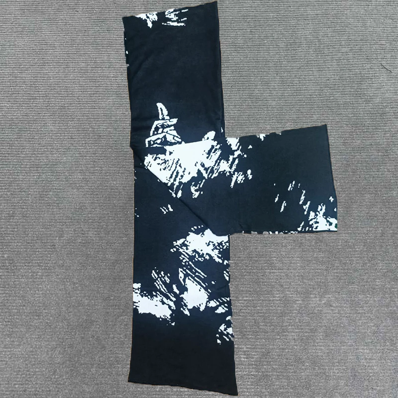 Autumn Winter New Darkly Goth Black White Skull Pattern Long Scarf Subculture Punk Personality Street Ladies Decorative Scarf