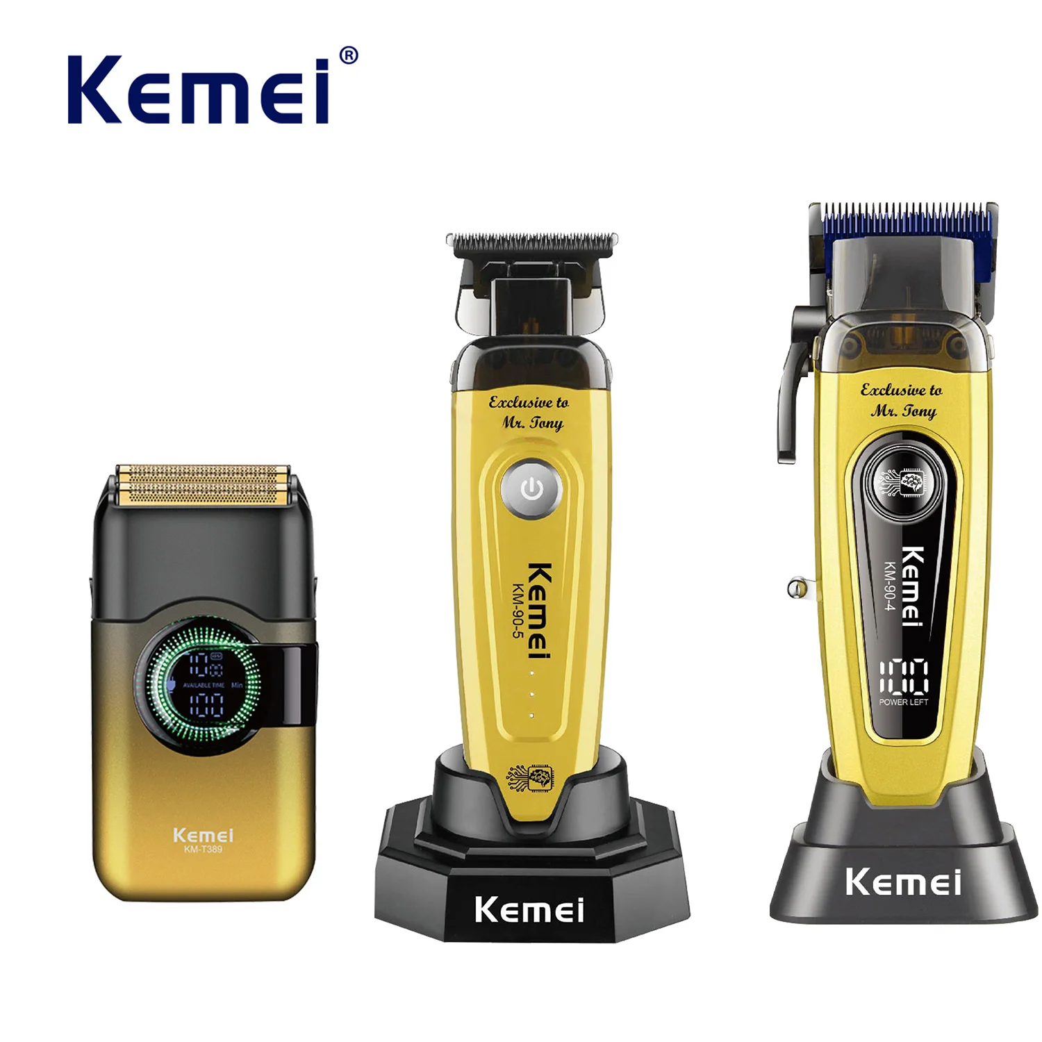 Kemei 90 4 Hair Cutting Machine Full Set 10000 Rpm Clippers Barber Professional Full Set T389 Men's Clipper Trimmer