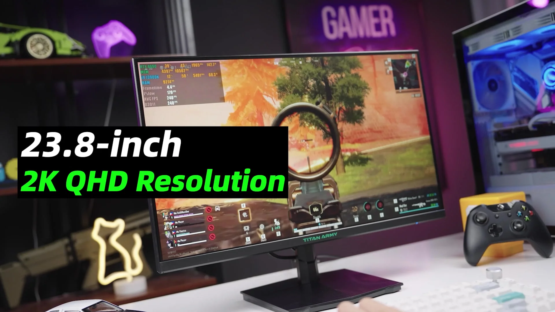 titan army 23.6インチ　180hz TITAN ARMY 23.8 inch 2K 180Hz FastIPS 1ms 350nits 95% wide color