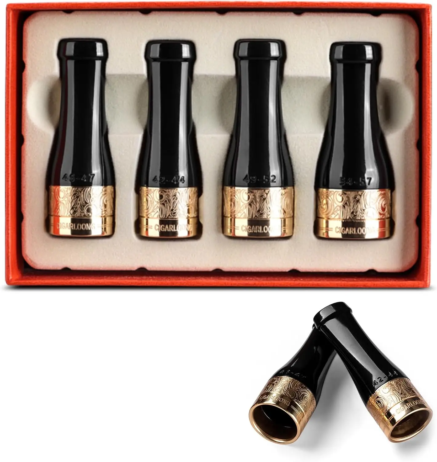 

Портативный набор для сигар для мужчин и женщин, 4 размера, в подарочной коробке, черный цвет