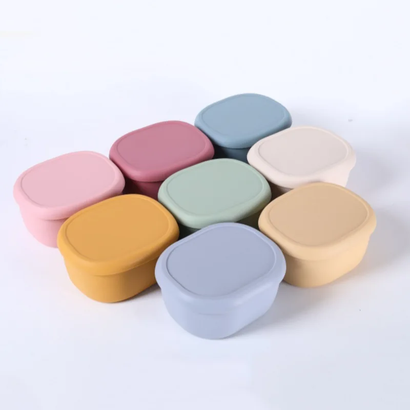 Faridabio 3-Piece Silicone Mini Lunch Box: Microwaveable, good for back-to-school, both kitchen fruit and school supplies storag