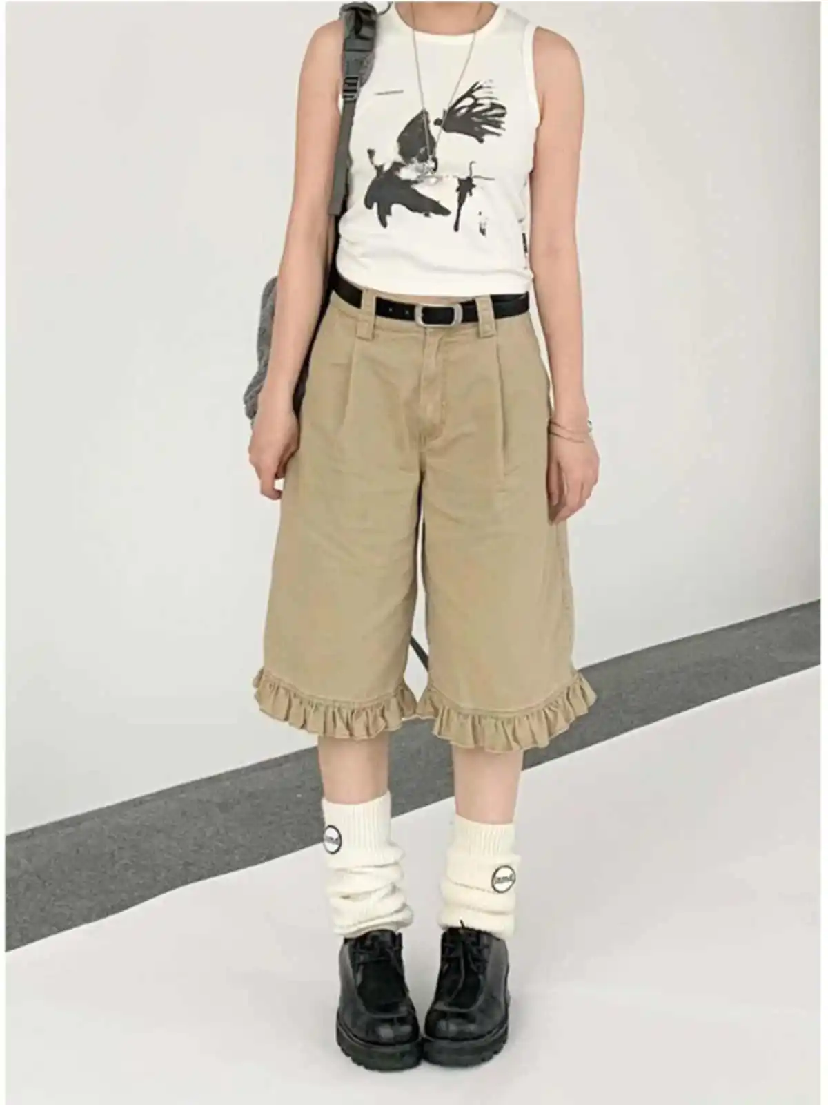 Summer Women's American Retro Baggy Low Rise Jean Denim Calf-Length Pants Y2K Cowboy Japanese Korean High Street Harajuku Tide