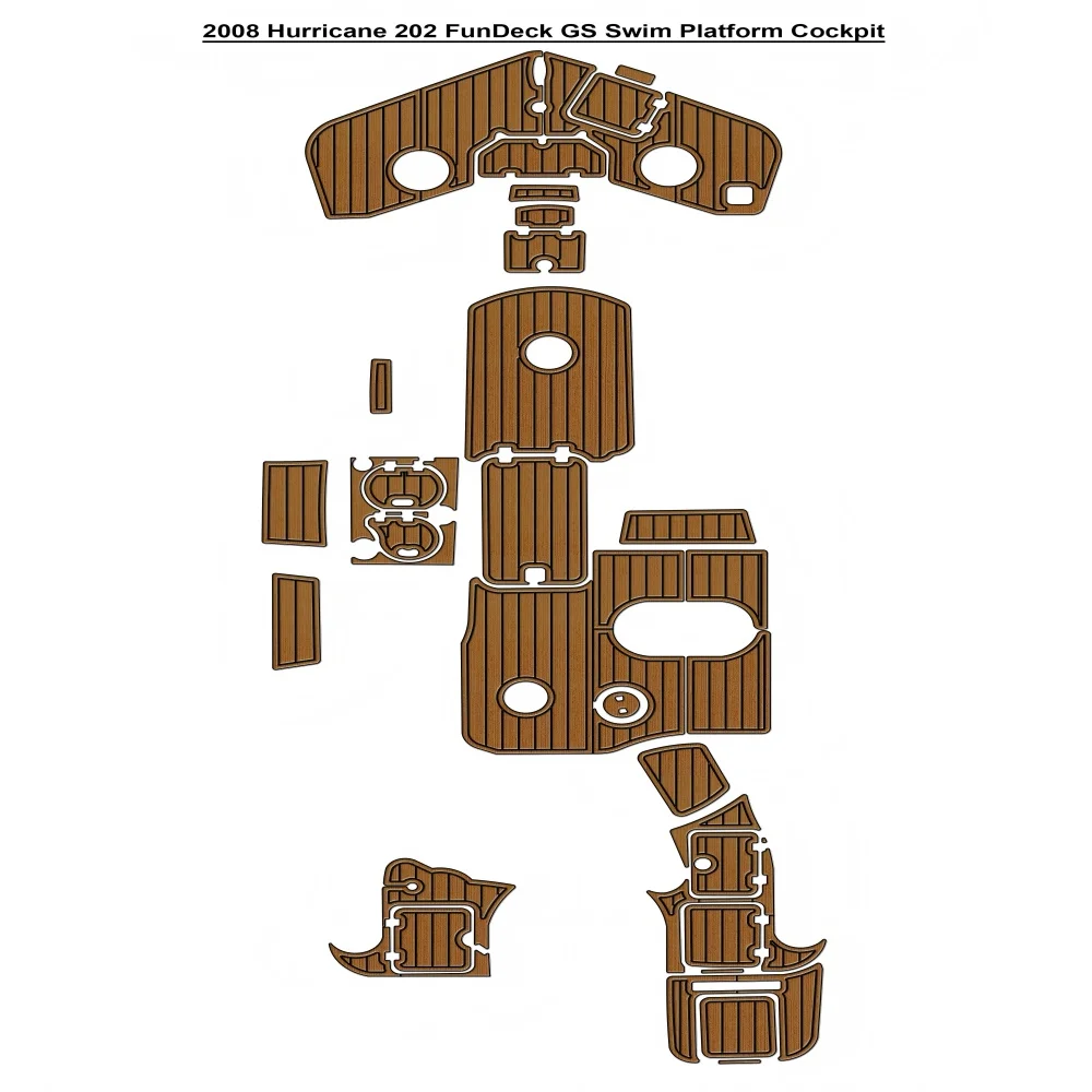 

2008 Hurricane 202 FunDeck GS Swim Platform Cockpit Pad Boat EVA Foam Faux Teak Deck Floor Mat SeaDek MarineMat