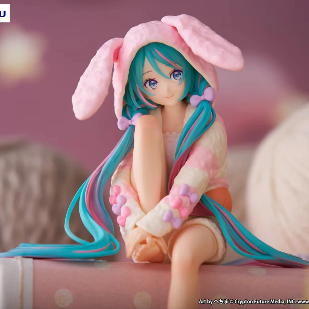 15CM Anime HATSUNE MIKU Figure Noodle Stopper Figure Rabbit Ear Pajamas Model Toy Japanese Dolls Aciton Figure Collection Gift - view 2