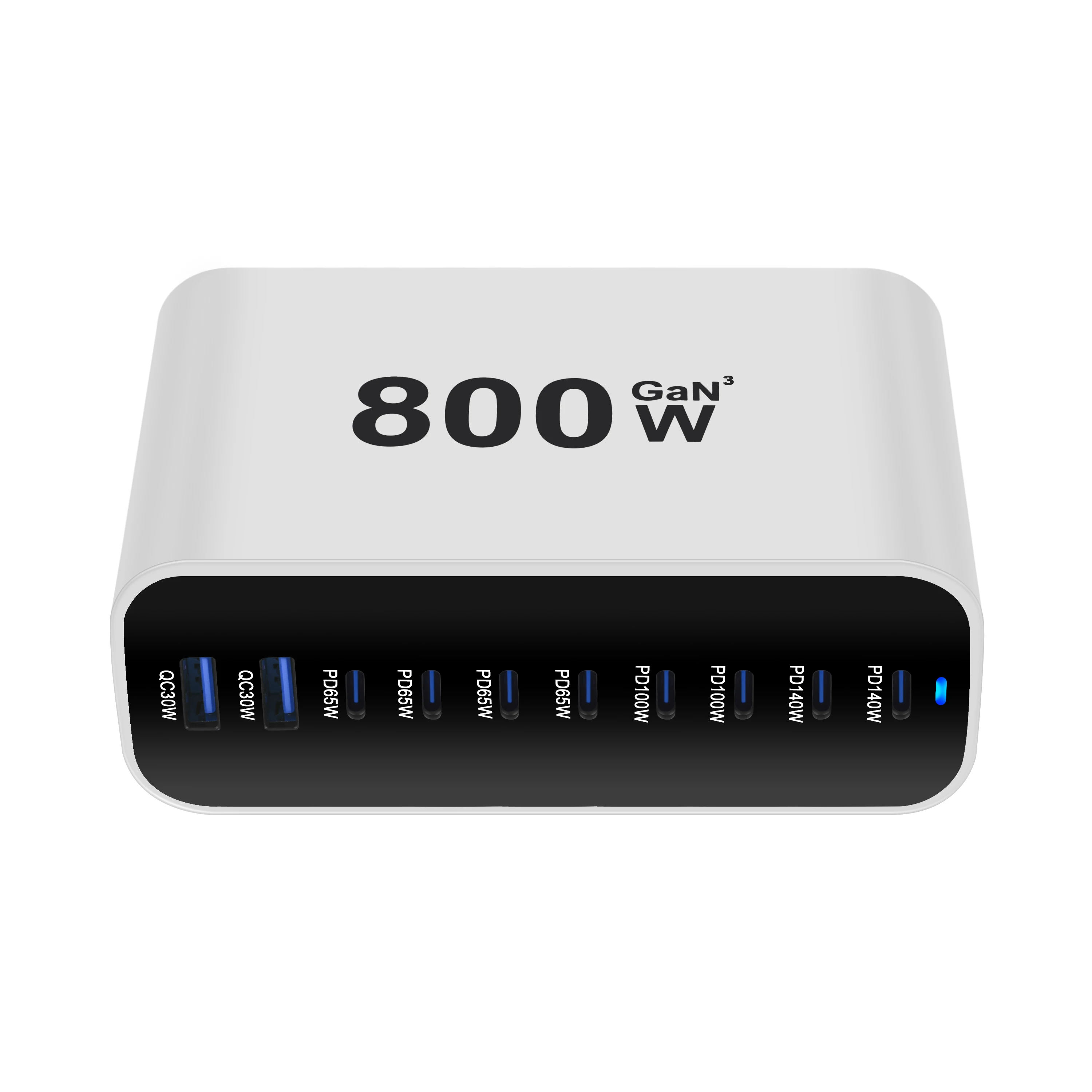 800W 10-port GaN Desktop Mobile Phone Chargers Type-c and Usb 5A Induction Cell Portable Charger For  iPhone 17 16 15 pro Max