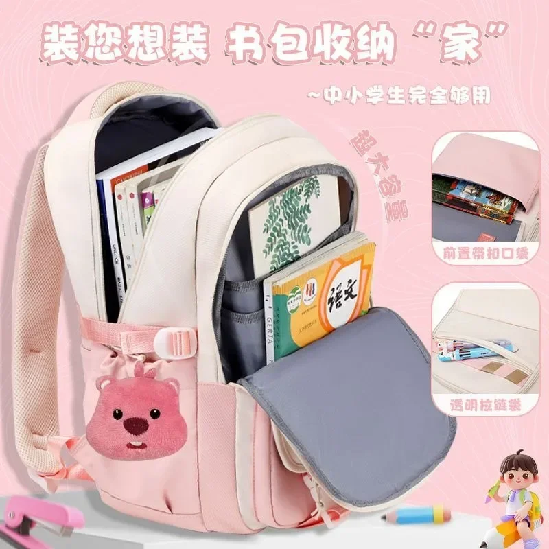 Mochila escolar de dibujos animados Beaver Loopy, mochilas escolares para niñas, mochila de dibujos animados a la moda, regalos bonitos, bolsas de gran capacidad para niños