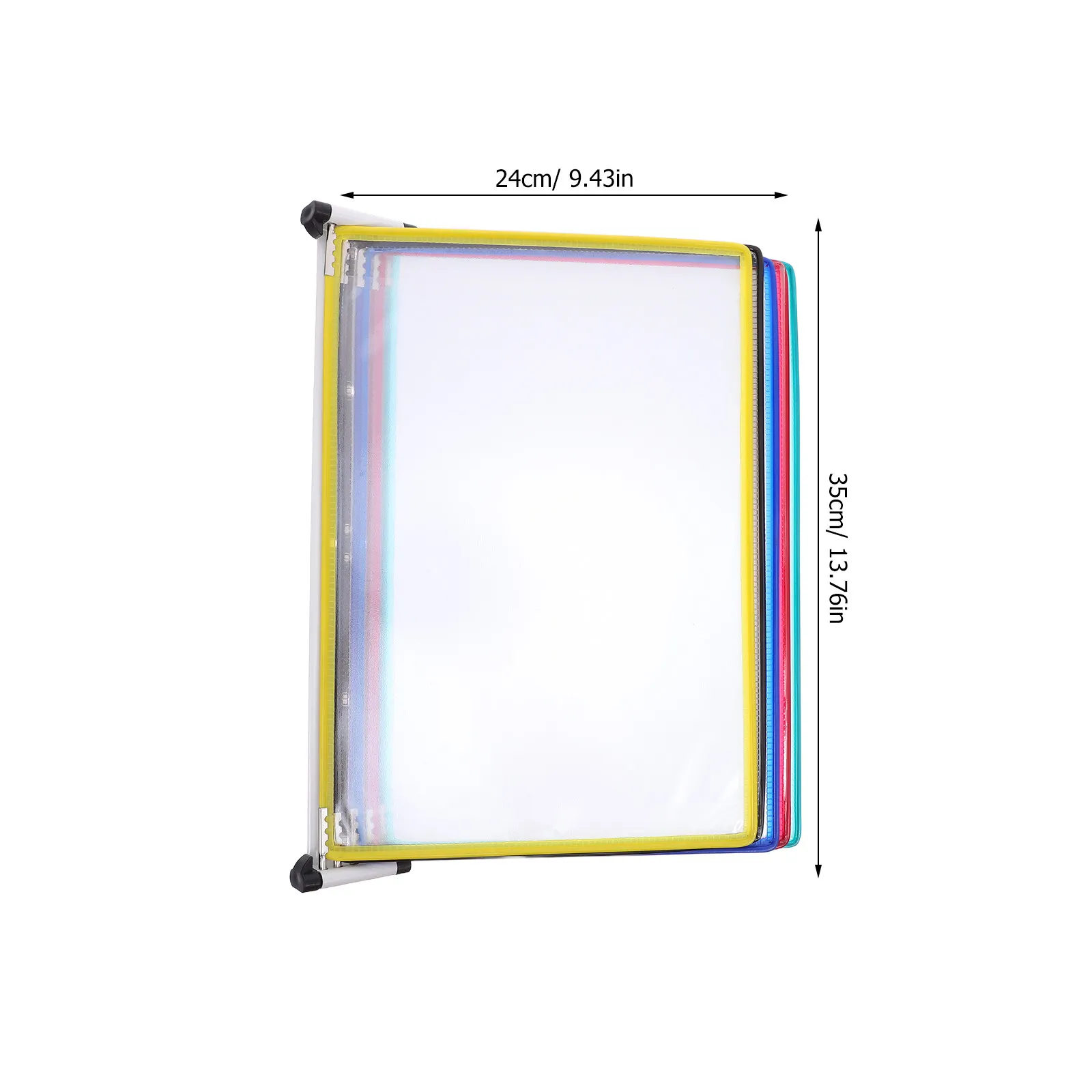 A4 Wall Mounted File Organizer 5 Panel Hanging Document Rack Easy Access Flip Page Function Robust Iron PVC Wall Hanging Folder