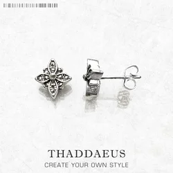 Stud Earrings Marcasite Black Star,Europe Style Glam Fashion Good Jewerly For Women Gift In 925 Sterling Silver