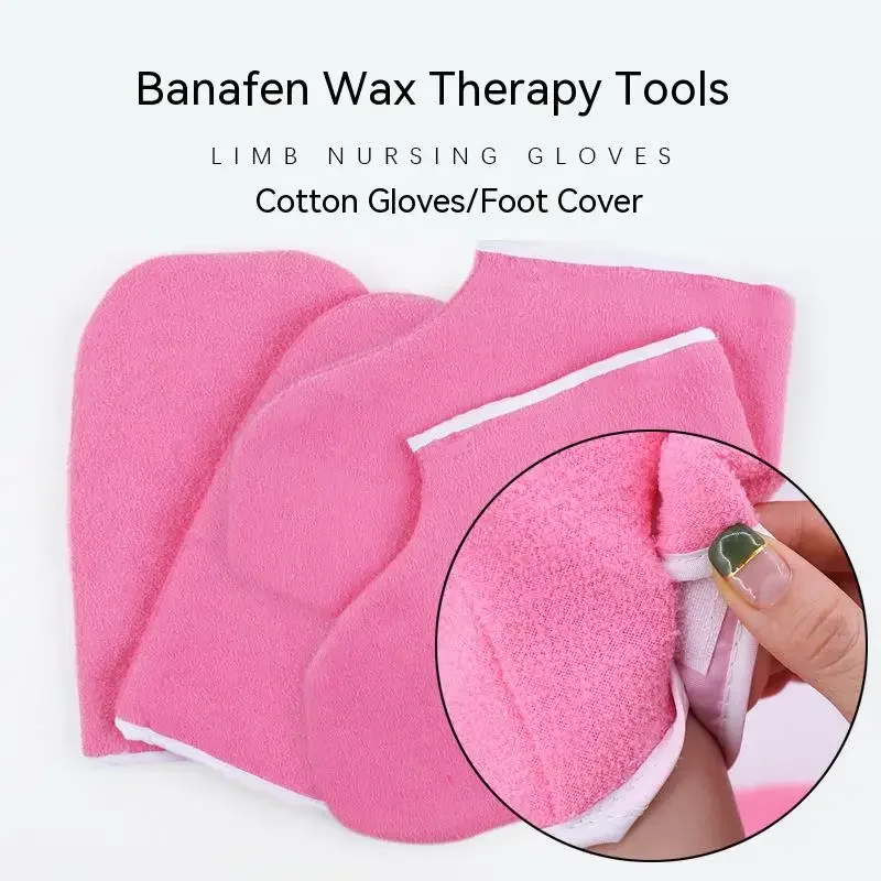 1 Pair Hands Feet Skin Care Glove Heat Wax Mitten Paraffin Mitts Infrared Therapy Foot SPA Hair Removal Machine Cotton Gloves