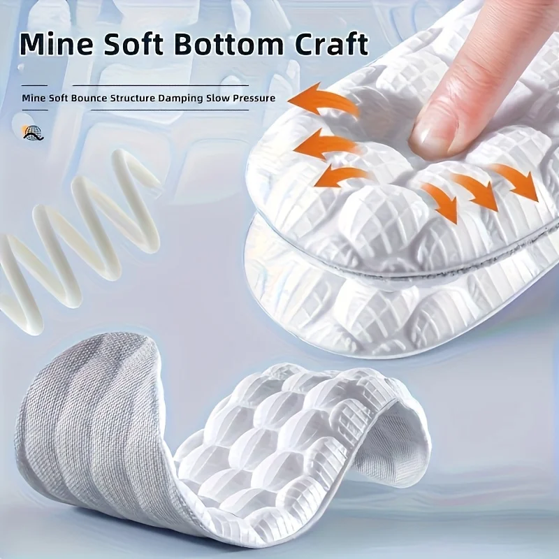 

4D ортопедические спортивные стельки, мягкие дышащие высокоэластичные дезодоранты, удобные стельки для бега