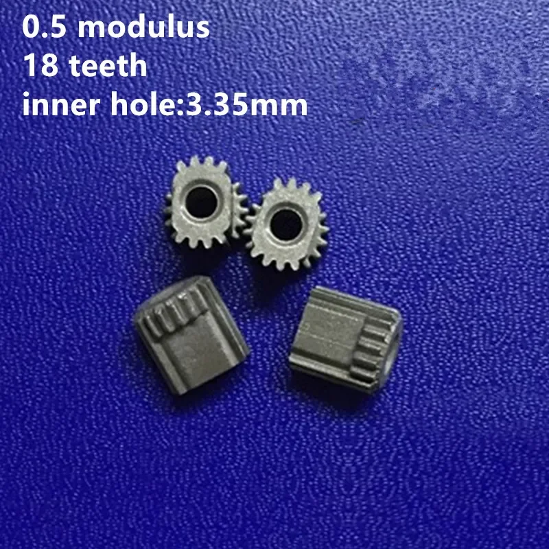 10pcs/lot Iron Base Small Gear 0.5 Modulus 18 Teeth Bore 3.35mm Motor Model Gear