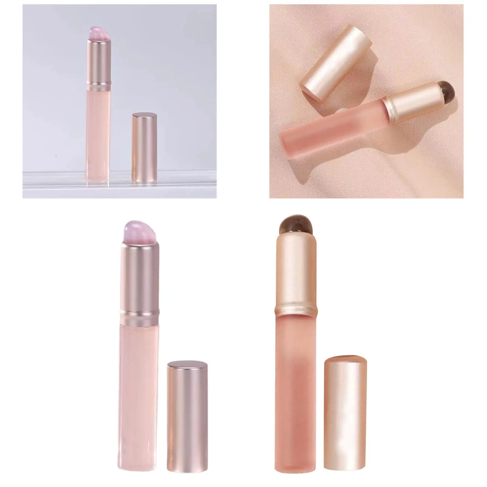 Silicone Lip Brush with Lid Portable with Tube Protector Multifuctional Soft Silicone Concealer Brush for Salon Daily Use Beauty