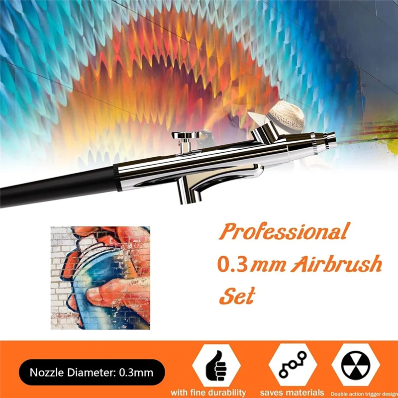 

F-T Airbrush Kit Portable Airbrush Accessories Air Brush Kit 0.3 Mm Needles Air Brush Set For Painting,Cake Decorating