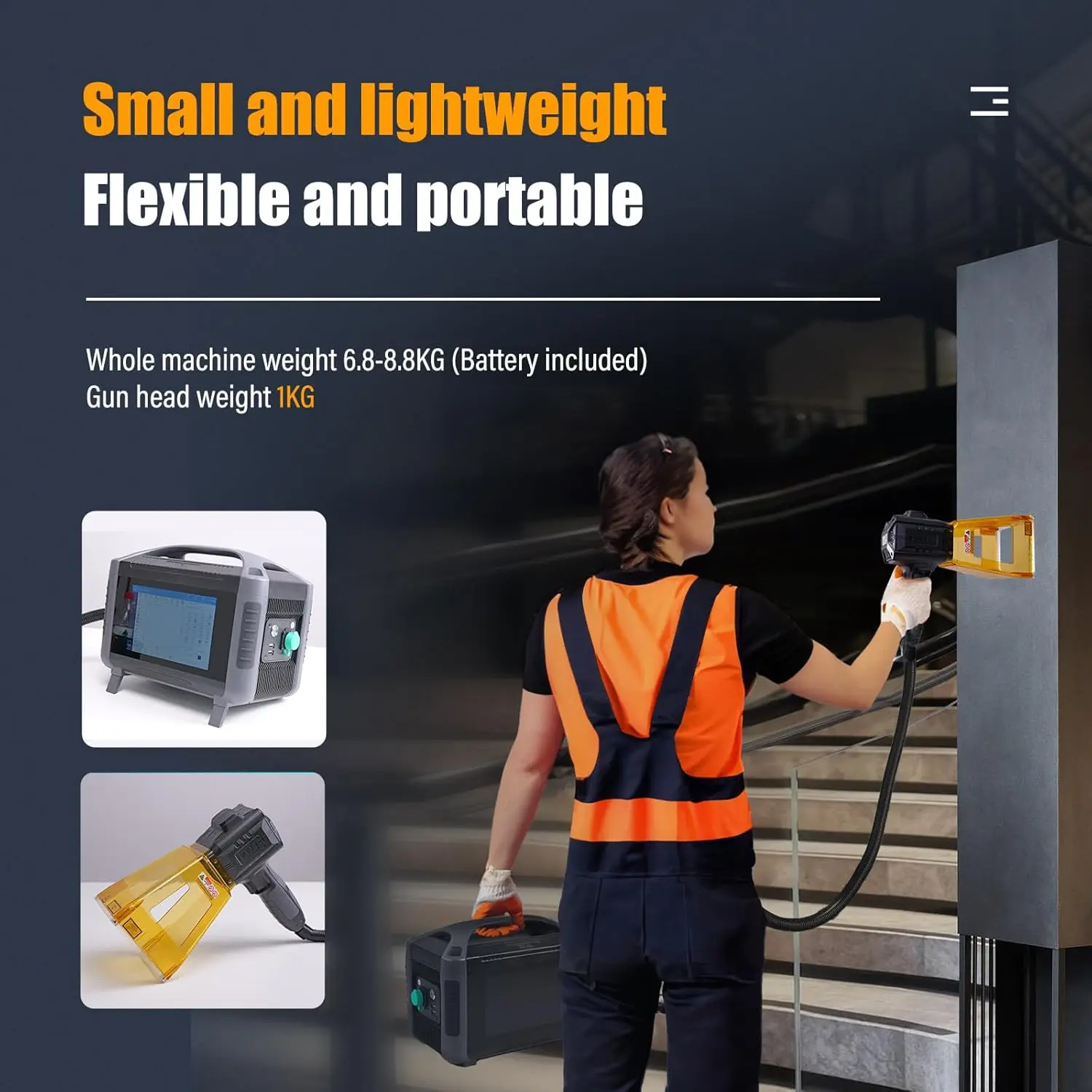 آلة تحديد الليزر المحمولة الصغيرة آلة النقش بالليزر من الألياف المعدنية