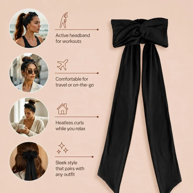 Wärmefreies Locken-Stirnband für Frauen, Flexibler Sitz, Wärmefreie Locken über Nacht, Erzielen Sie Locken ohne Hitze, Keine Hitzeschäden – Detail 3