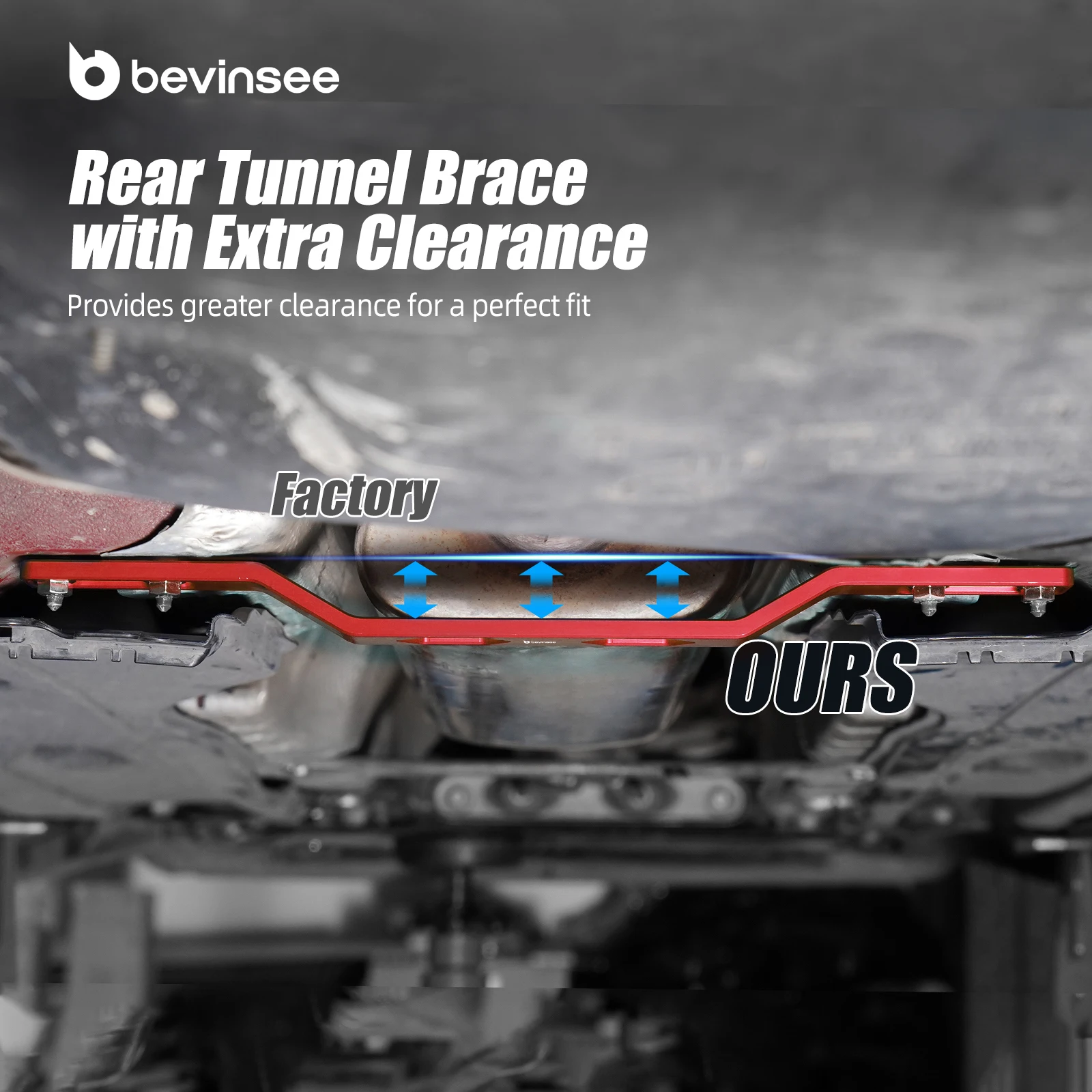 BEVINSEE Aluminum Rear Tunnel Brace for VW for Golf 7 for VW Passat B8 Jetta for Audi A3 8V/8Y Q2 for Seat Replace for 5Q0802128 view 5