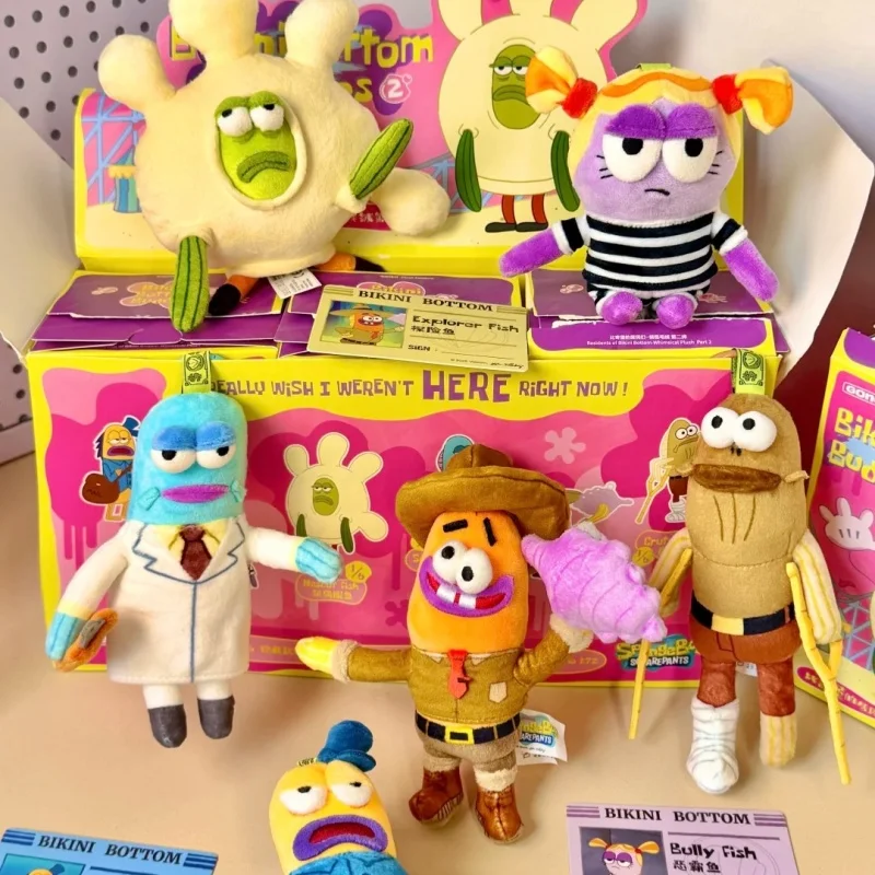 

Pop Mart Blind Box Keychain SpongeBob SquarePants Residents Of Bikini Bottom Series 2 Funny Bag Pendant For Anime Fans