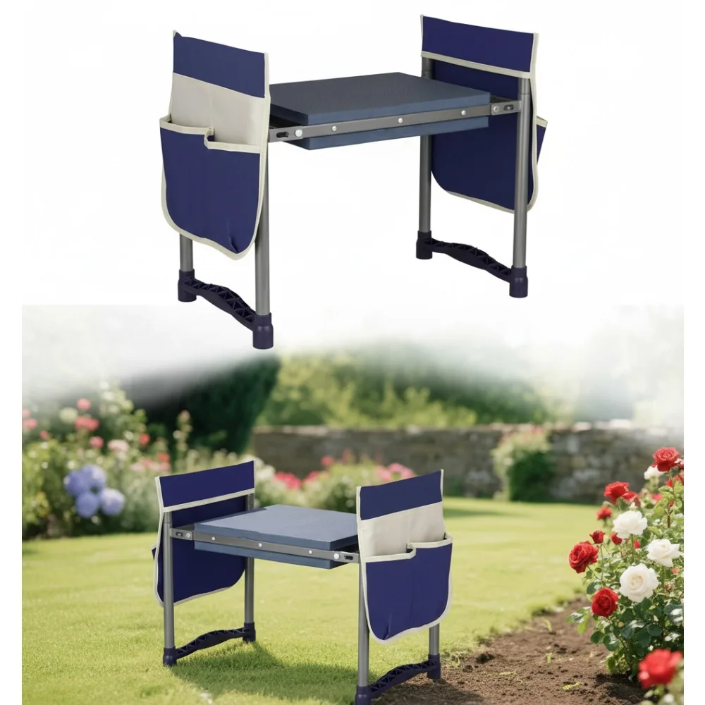 

Foldable Garden Kneeler Seat, Heavy Duty 2-in-1 Stool with Cushion, Gardening Gifts for Women Men Seniors