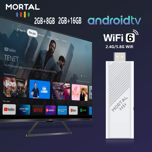 Android TV Stick Allwinner H313 directo de fábrica con 4K HDR, Wi-Fi 6 2.4G 5G, 8 GB de RAM, 16 GB de almacenamiento, Google Voice Remote, Q8S