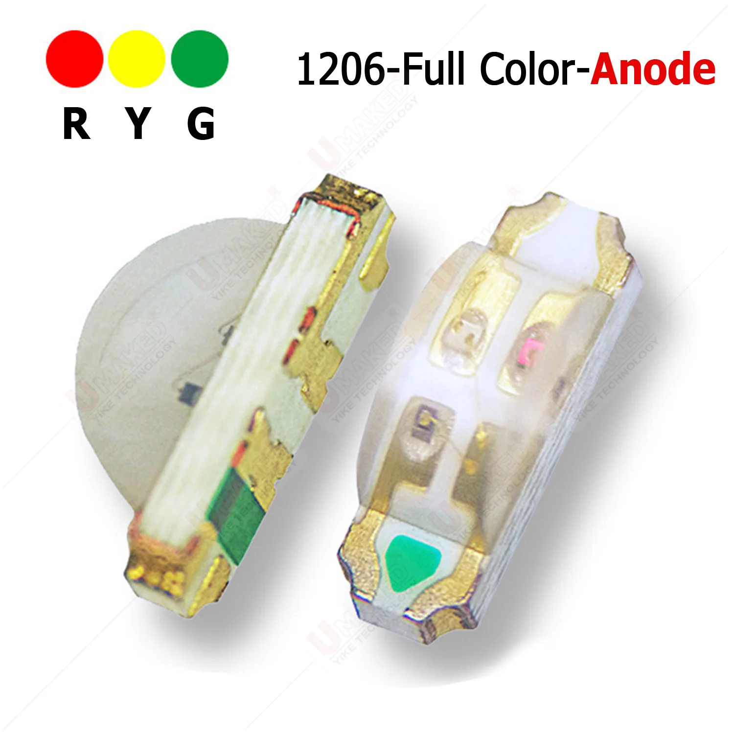 1000pcs 1206/1204 SMD Led Diodes Chip bead Full color R+B+G/R+Y+G DIY Anode PCB Lamp Light Beads Emitting bulb lamp accessories