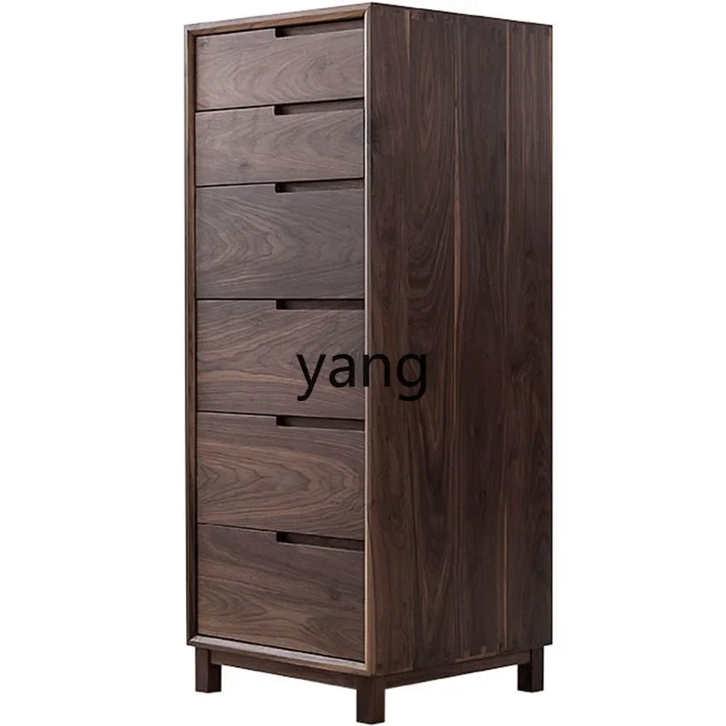 

Lmm Solid Wood Drawer Cabinet TV Side Cabinet Bedroom Guest Dining Room Black Walnut Ash Wood