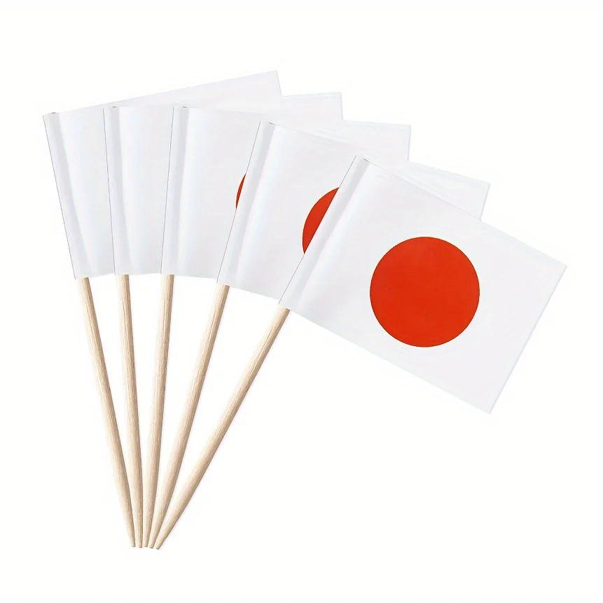 100pcs Japanese Flag Paper Toothpick Flags,Cheese Markers for Christmas, Halloween