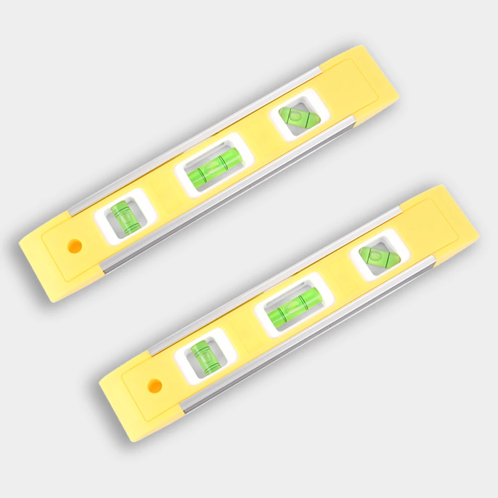 9 بوصة مستوى الكحول المغناطيسي 3 فقاعة صغيرة محمولة البلاستيك أداة مستوى الكحول عمودي أفقي التوازن حاكم #3