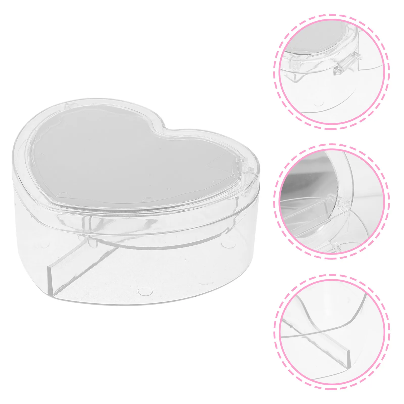 Hair Accessories Organizer Heart Shape Double Layer Transparent Storage Box Jewelry Holder Head Rope Hairpin Case