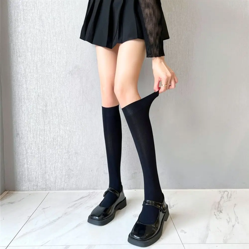 Women Thin Velvet Over The Knee Highs Stretchy Slim Stockings Soft Long Socks For JK Uniform Casual Daily Wear