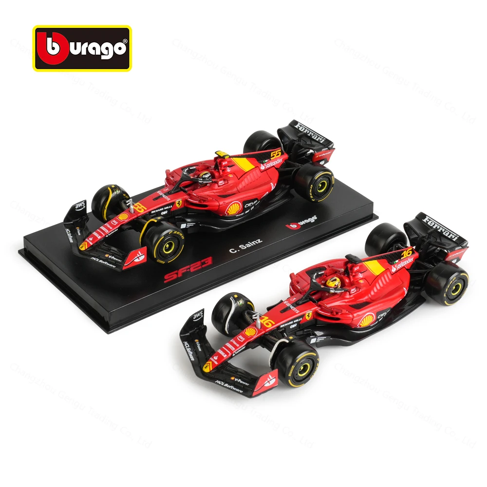 Bburago 1:43 2023 Ferrari Monza SF23 F1 Formelauto Druckgussfahrzeuge Sammlermodell Rennspielzeug Acrylbox