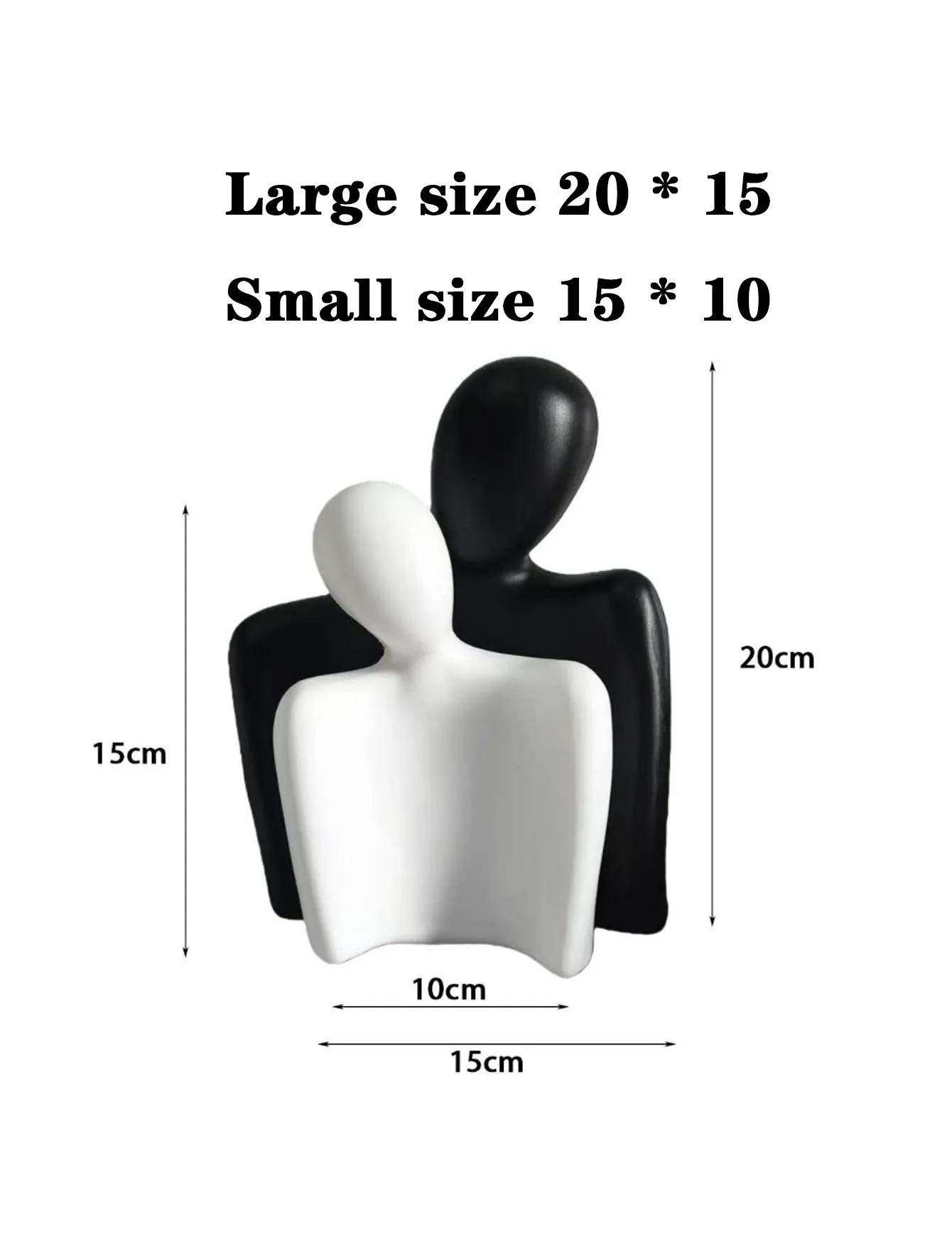 Abstract Embrace Couple 3D Printed plastic Statues Minimalist Couple Ornament, Modern Desktop Decoration