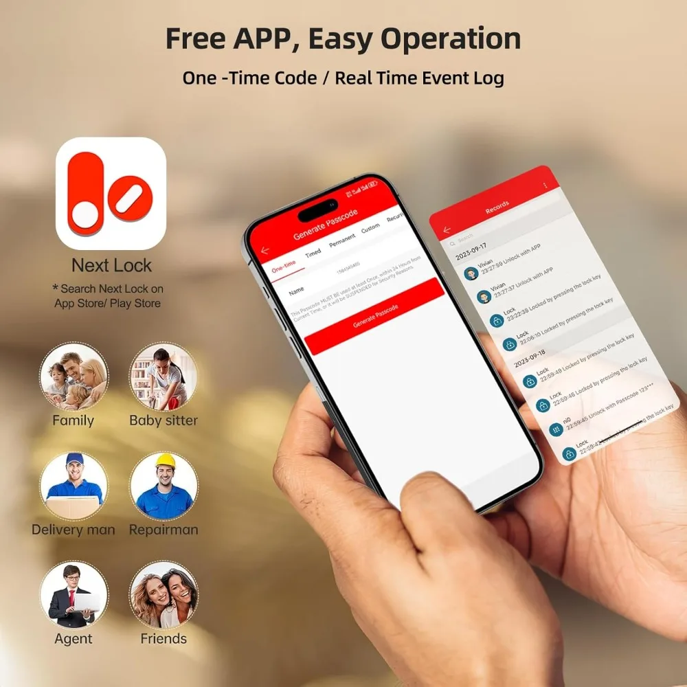 WiFi Keyless Door Lock with Handle Set – Fingerprint Smart Lock, Bluetooth Keypad Deadbolt, Remote Control via App & Alexa, Aut