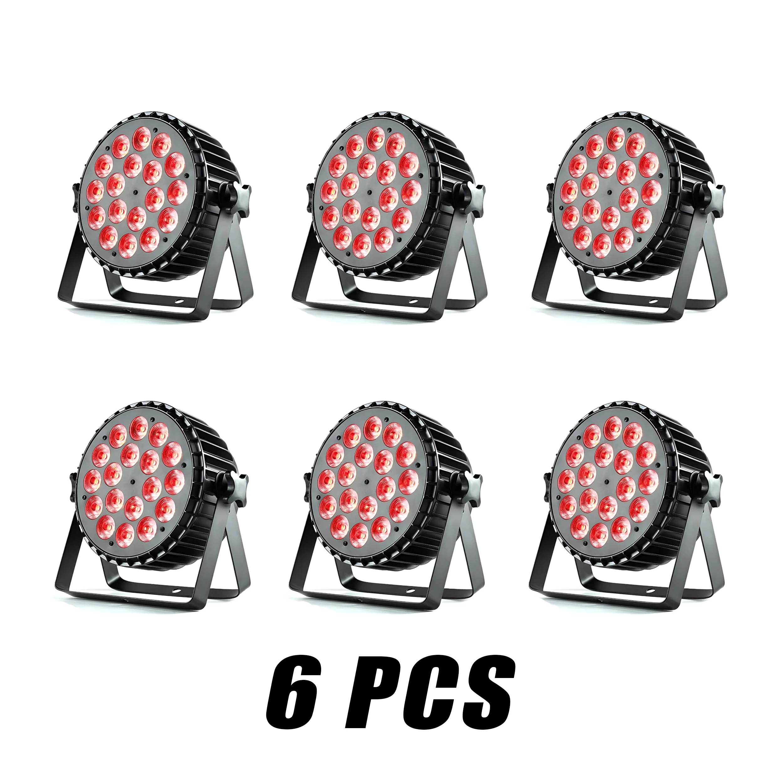 

6Light из алюминиевого сплава LED Par18x12W RGBWLights 4in1 Светодиодное освещение DMX512 Disco Light Профессиональное сценическое DJ-оборудование Быстрая доставка