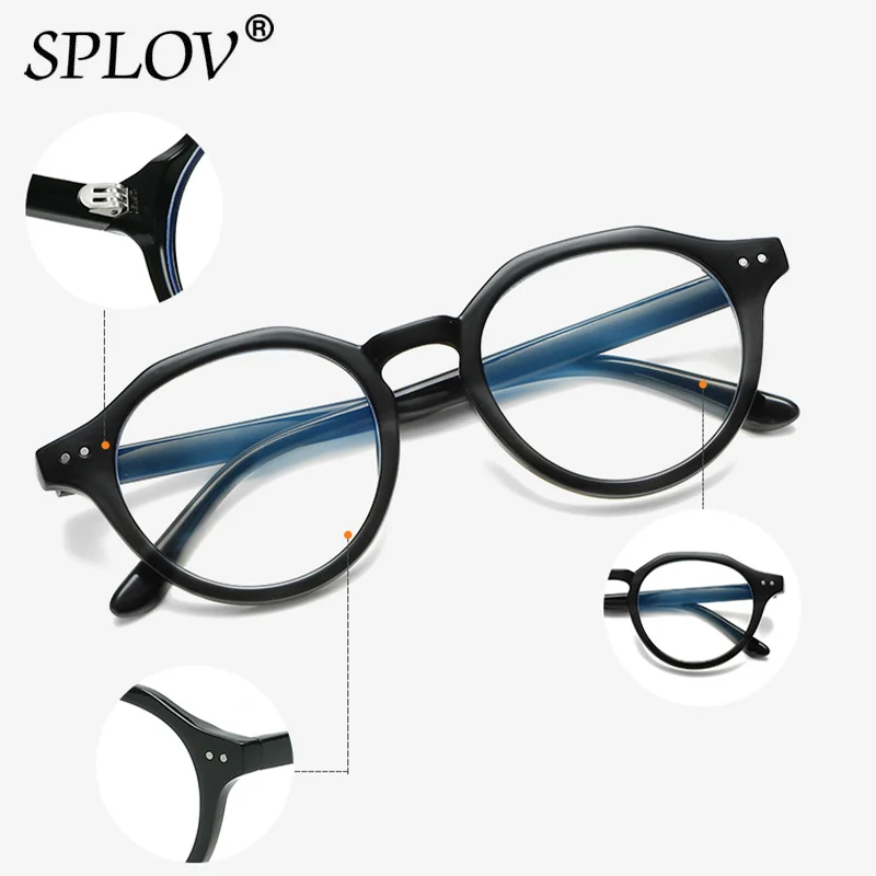 Fashion Anti Blue Light Glasses Men Prescription Eyeglasses Frame Women Computer Goggles Vintage Round Optical Eyewear UV400