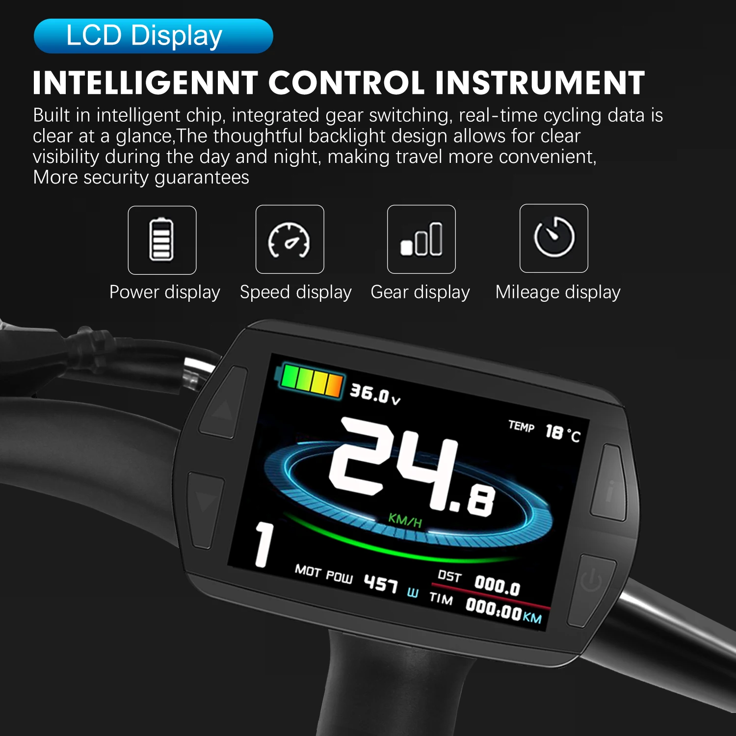 

Ebike KT Display LCD8YU 24V 36V 48V Display Electric Bike Kunteng KT Intelligent Control Panel Display for Electric Bicycle