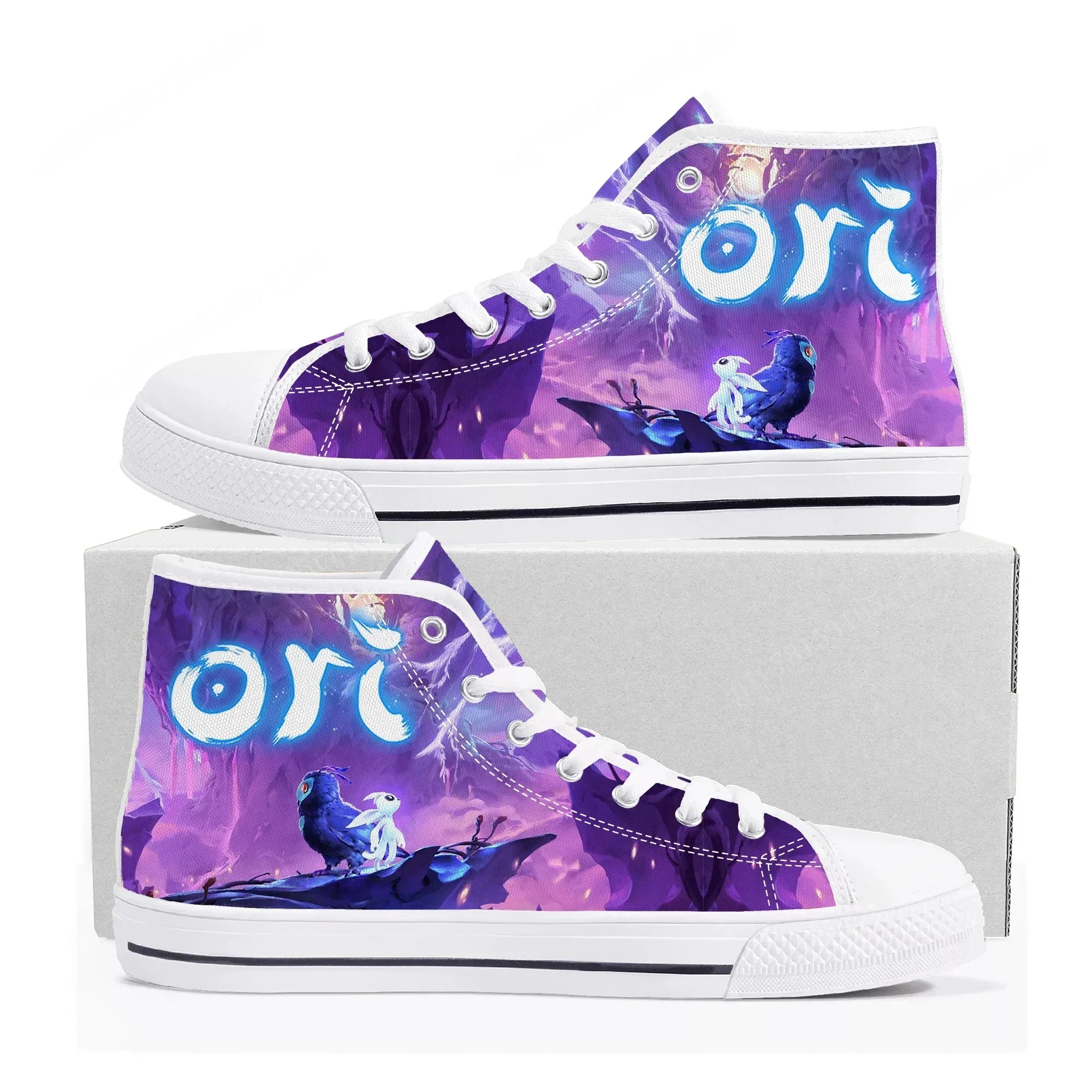 

Высокие кроссовки с мультяшной игрой Ori and The Will of The Wisps, мужские и женские парусиновые туфли высокого качества, повседневные кроссовки на заказ