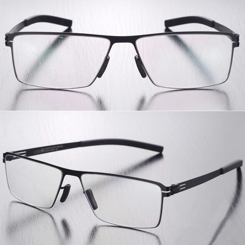 Germany Handmade Screwless Rectangle Glasses Frame Men Women Brand Design Business Eyeglasses Top Quality Full Rim Eyewear