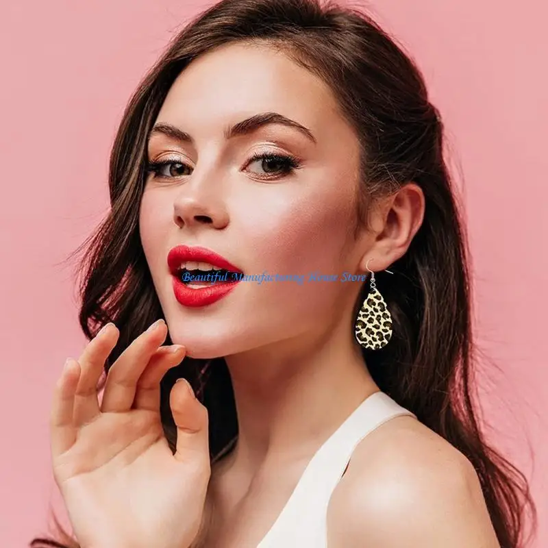 

E56A 50 Pack Wooden Blank Dangle Sublimation Earring Making Drop Pendants Jump Rings Hooks for Women DIY Craft Jewelry