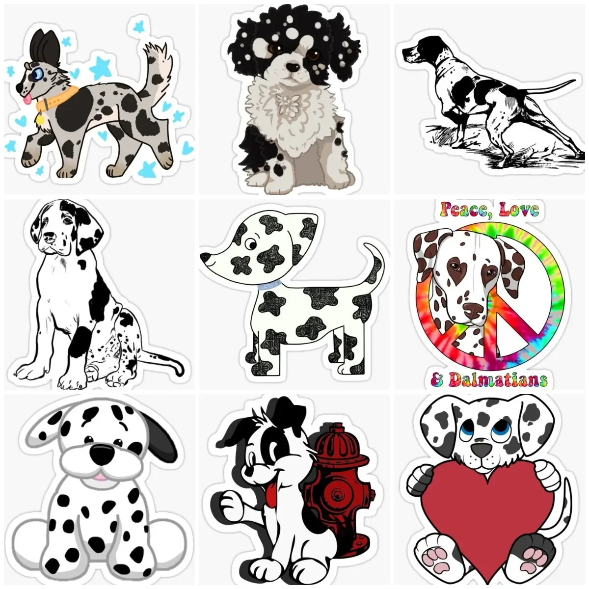 

Spotted Dog Pets Creative Catoon Cute Sticker Laptop Vinyl Wall Room Car Window Door Doghouse Bumper Truck Glass Bicycle Decal