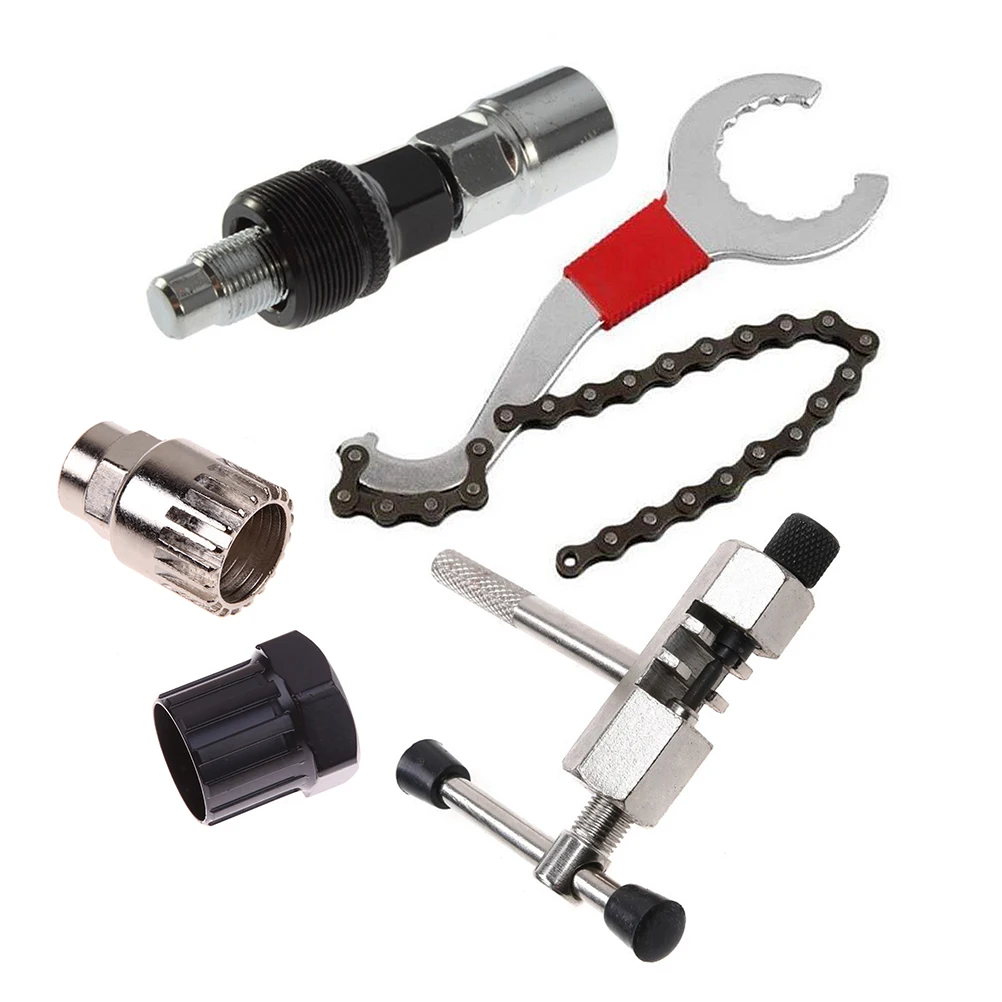 

1 set Bicycle Repair Tool Kit Multi-Function Chain Fixing Parts Portable Outdoor Universal Crank Puller Extended Ejector For