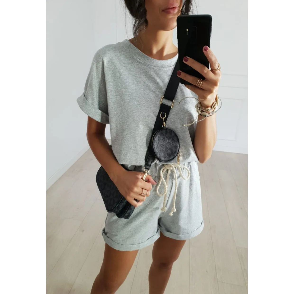 2025 Nuevo conjunto de pantalones cortos para el hogar informales y cómodos para mujer 20723