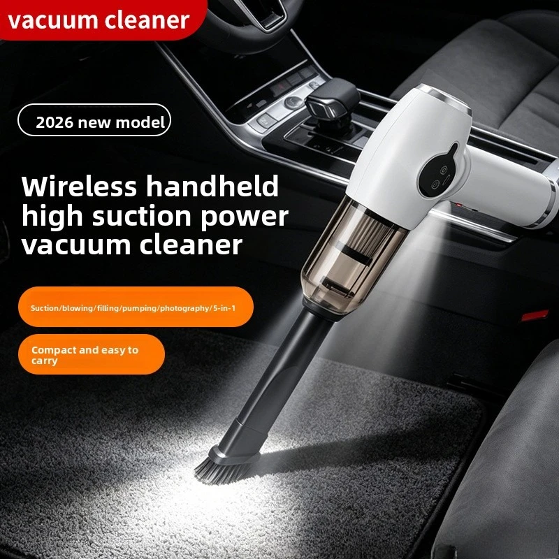 Rechargeable Dual-purpose Vacuum Cleaner with LED Light Household Car Mini High-power Handheld Dust Removal