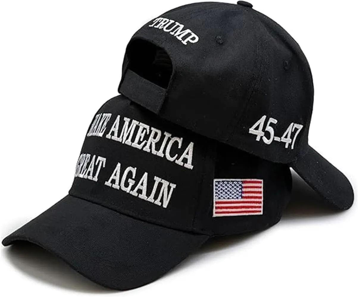 Trump Musk 2024 45 47 Make America Great Again MAGA Hat Donald Trump Musk Slogan USA Flag Embroidered Adjustable Baseball Cap