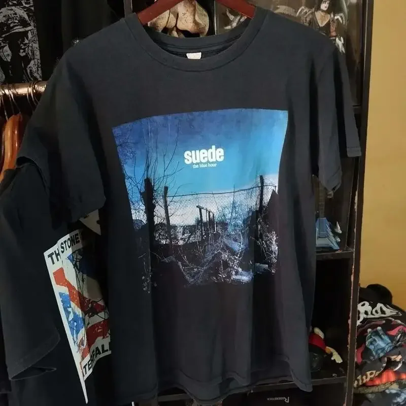 Suede band The Blue Hour Black short sleeve T shirt Reprint NH17910