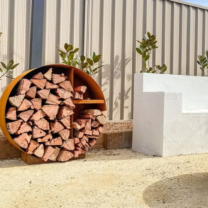 Factory Supply Big Garden Firewood Log Storage Steel Heavy Firewood Holder