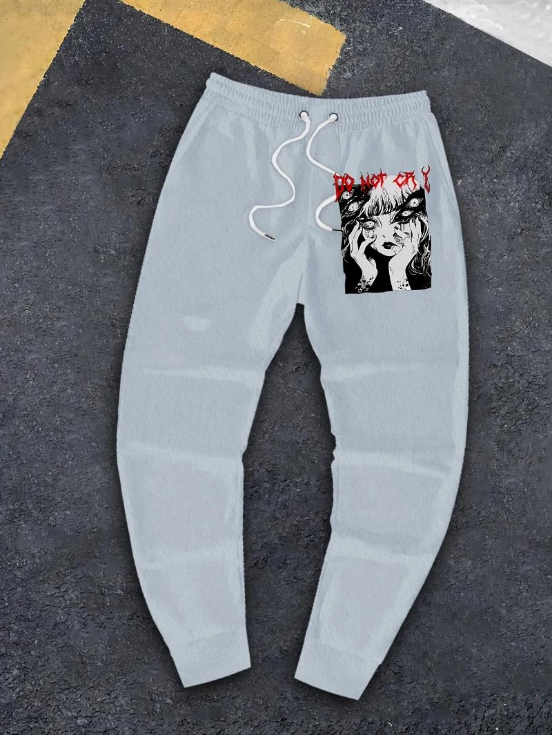 

2025 Autumn and Winter Men's Sweatpants with Japanese Horror Comic Prints High-end Luxury Is for Both Men and Women Gym