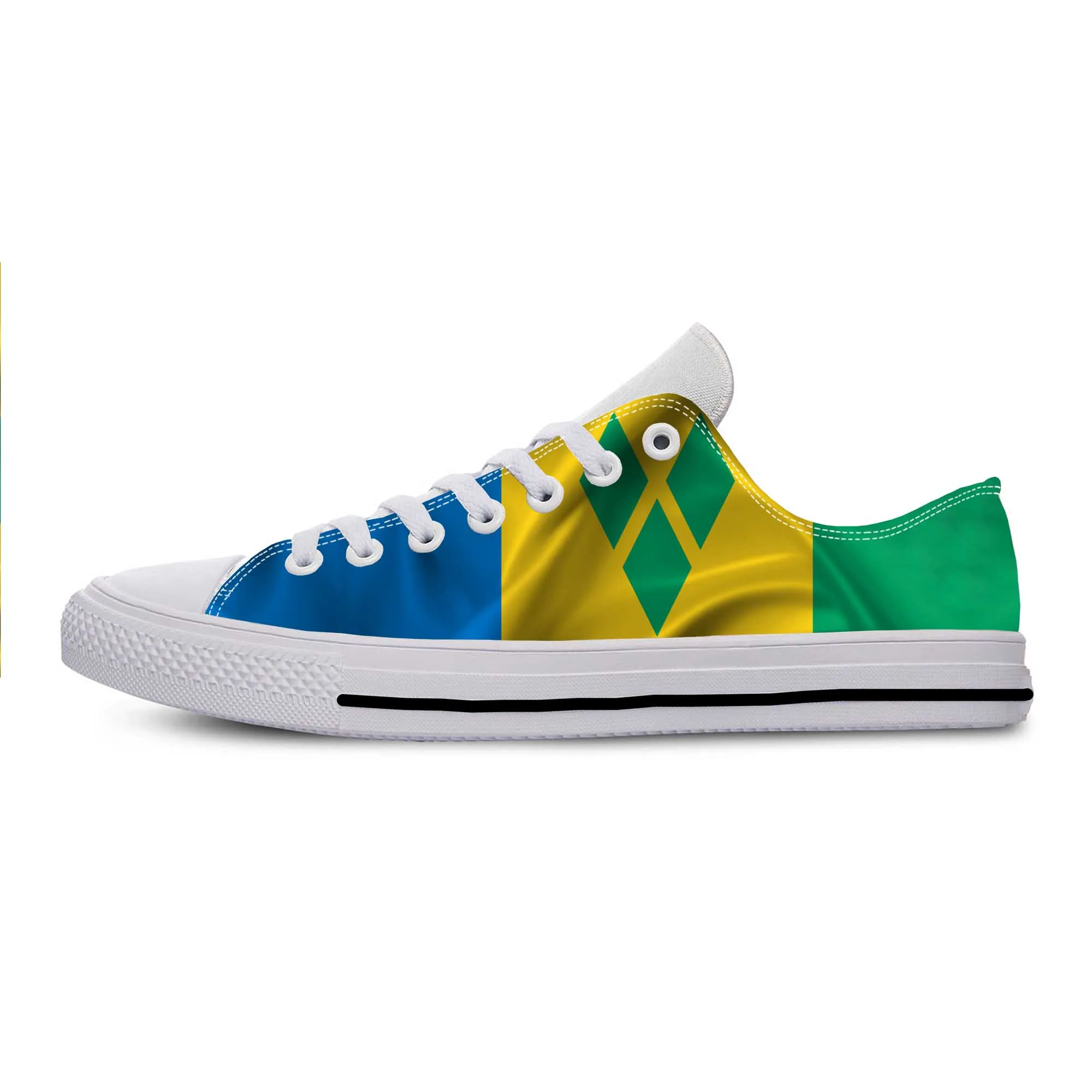 Saint Vincent and Grenadines Flag Patriotic Pride Casual Cloth Shoes Low Top Comfortable Breathable 3D Print Men Women Sneakers