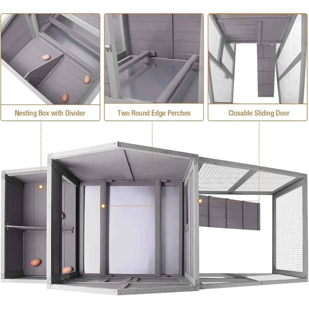 Movable Chicken House with Wheels for 2-4 Chickens or Ducks