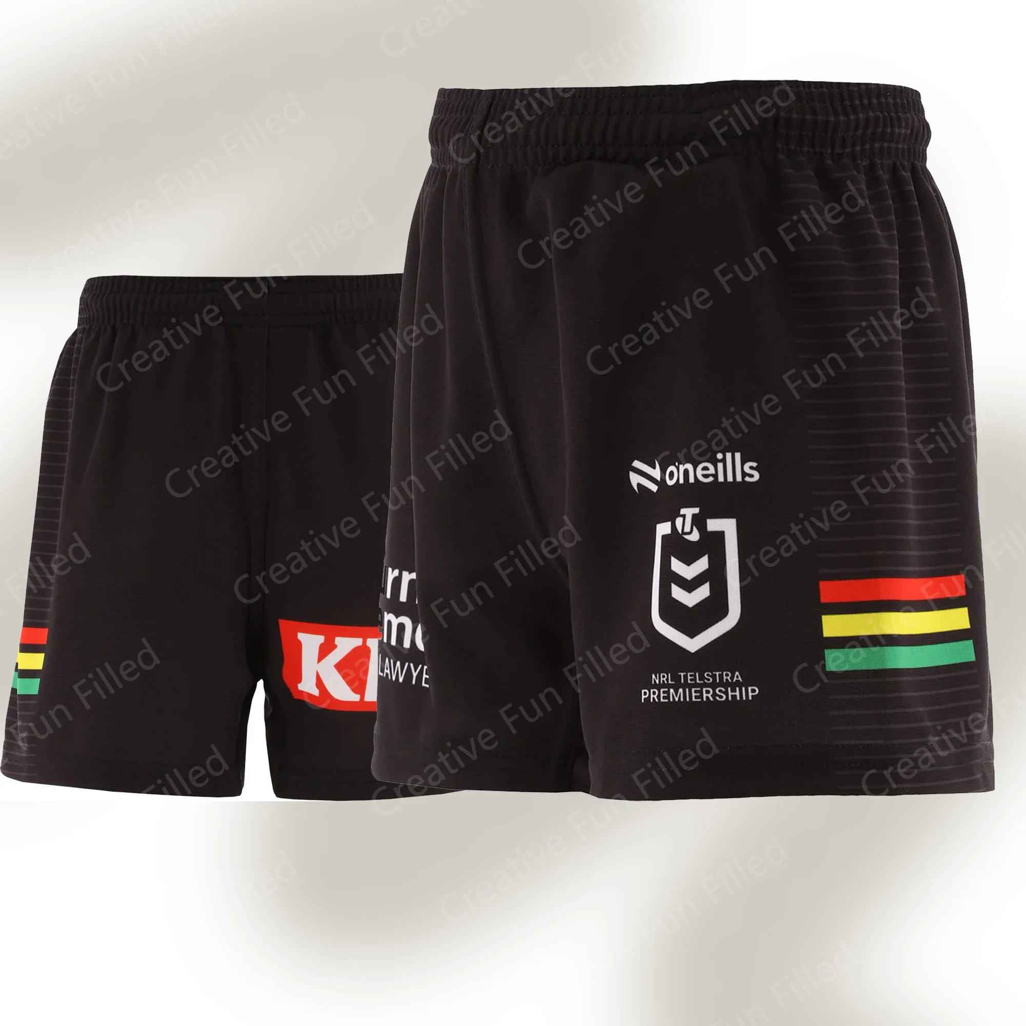 2024 New Arrival Summer NRL Penrith Panthers Home Playing Shorts Oversized Cartoon Tops Kids/Adults Athletic Shorts Jersey