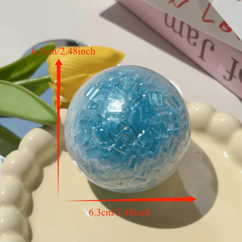 Glacier Blue Squishy Ball – Weiches Slow-Rebound-Spielzeug lindert Stress für Erwachsene/Kinder, verbessert den Fokus, Schulbelohnungsgeschenk